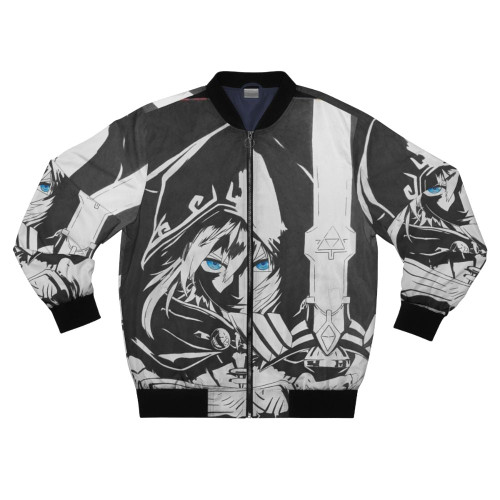 Tears Of The Kingdom Bomber Jacket featuring iconic characters and designs from the popular video game