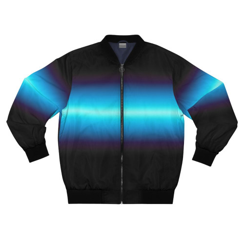 Gradient neon bomber jacket featuring lightning bolt design, inspired by the Percy Jackson series