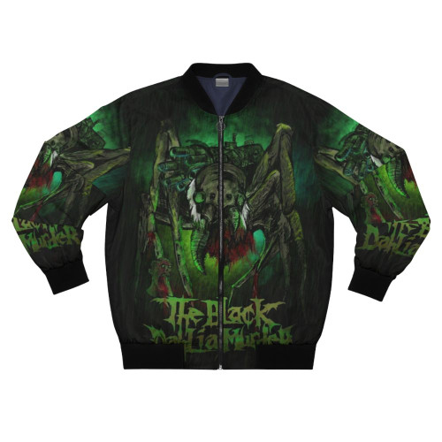 Black Dahlia Murder metalcore band logo printed on a bomber jacket