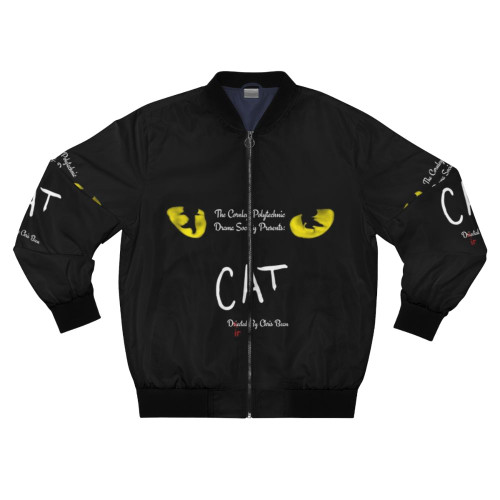 Cornley Polytechnic inspired bomber jacket, featuring a design inspired by the hit play "The Play That Goes Wrong"