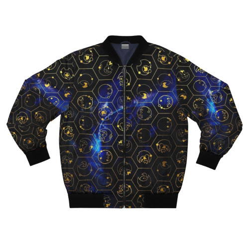 Time Lord Gallifreyan Pattern (Blue) Bomber Jacket