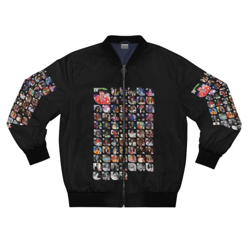 A stylish bomber jacket featuring Eurovision Song Contest winning songs and designs