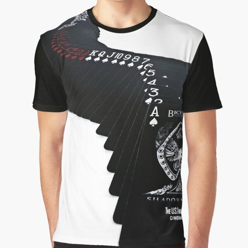 Playing cards graphic design on a t-shirt for poker enthusiasts