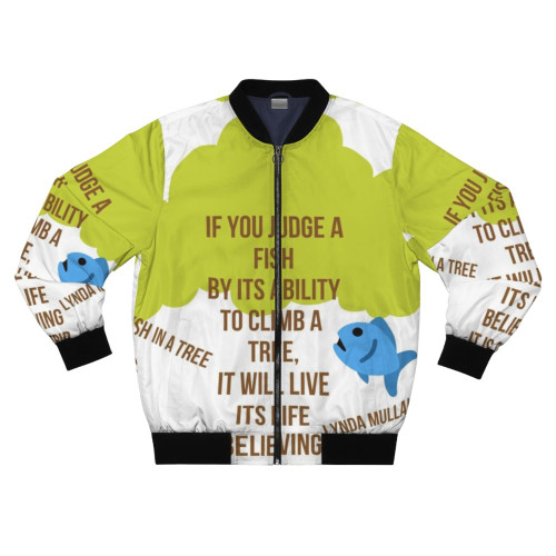 Fish in a Tree Bomber Jacket with Book Quote and Literature Design