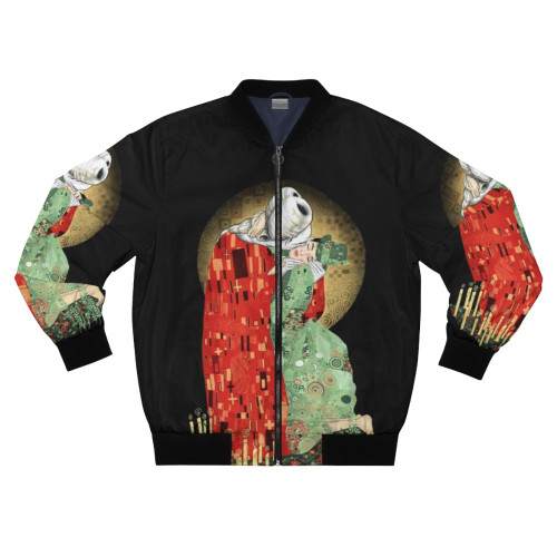 Bloody Kiss Vampire Bomber Jacket - Romantic Gothic Horror Design Featuring Mina and Dracula Kiss