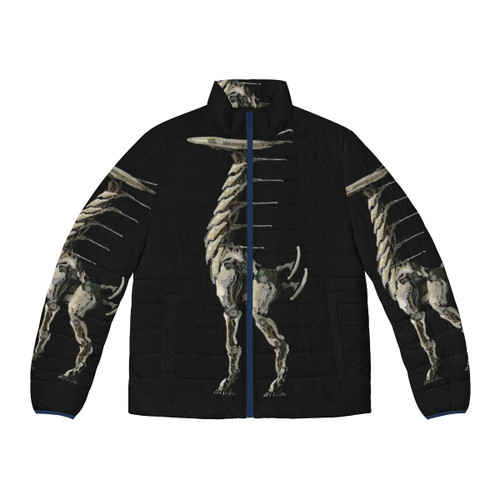 Horizon Zero Dawn Tallneck Puffer Jacket featuring the iconic Tallneck robot from the game