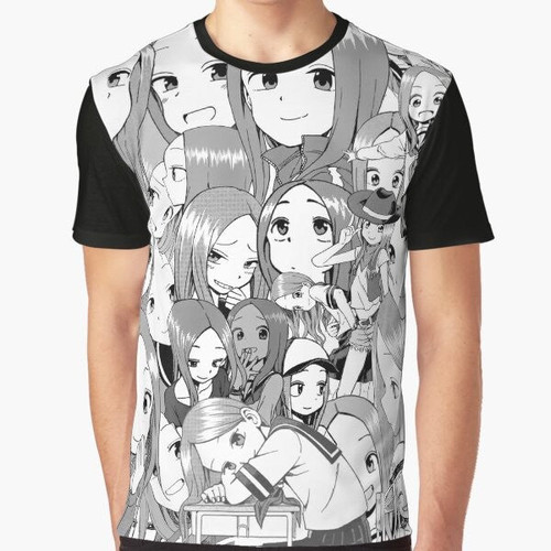 Takagi-San, the smug and cute anime character, featured on a graphic t-shirt design.