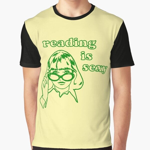 "Reading is Sexy Rory" graphic t-shirt design with open book and text