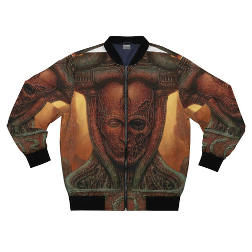 Scorn Game Bomber Jacket featuring the art and design of the horror-themed video game
