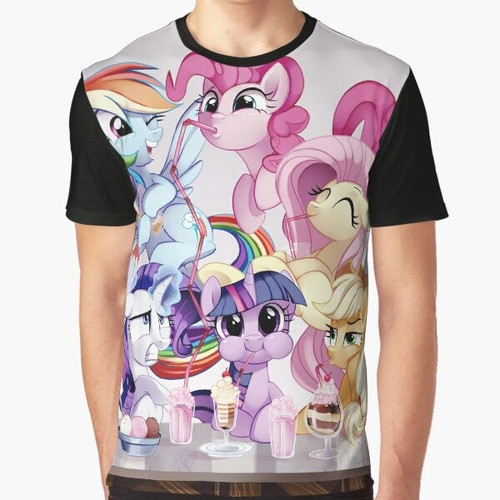 Friendship is Magic graphic t-shirt featuring characters from My Little Pony: Equestria