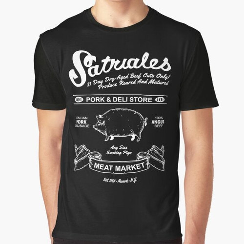 The Sopranos Satriale's Pork & Deli Graphic T-Shirt featuring Tony Soprano