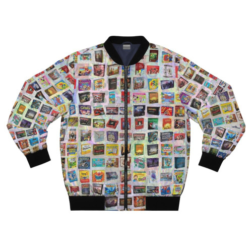 Board games themed bomber jacket with strategic design