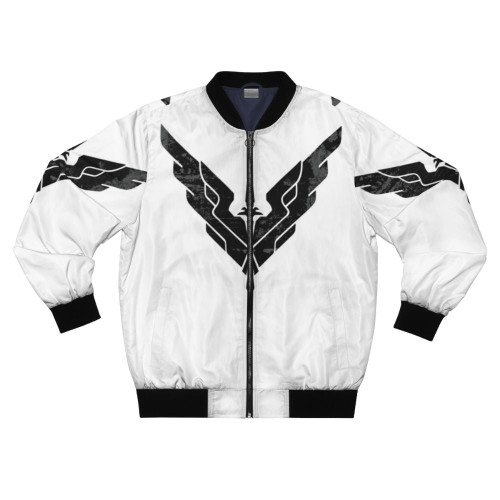 Elite Dangerous Bomber Jacket featuring the iconic Eagle logo and 'Elite' rank design