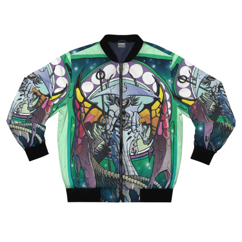 Atraxa Praetor's Voice Bomber Jacket with Phyrexian Art Nouveau design, inspired by Magic the Gathering