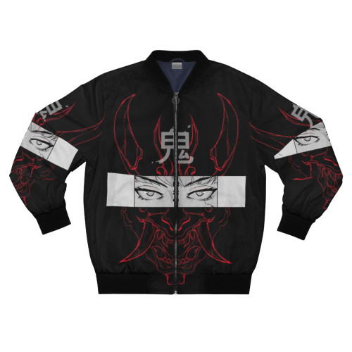 Red Oni Japanese Cyberpunk Bomber Jacket