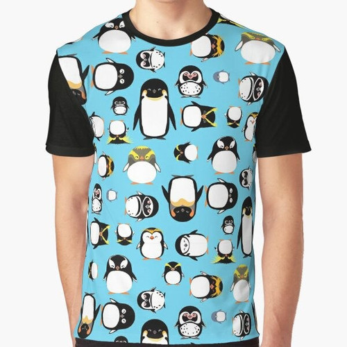 Know Your Penguins Graphic T-Shirt with Penguin Species Illustration