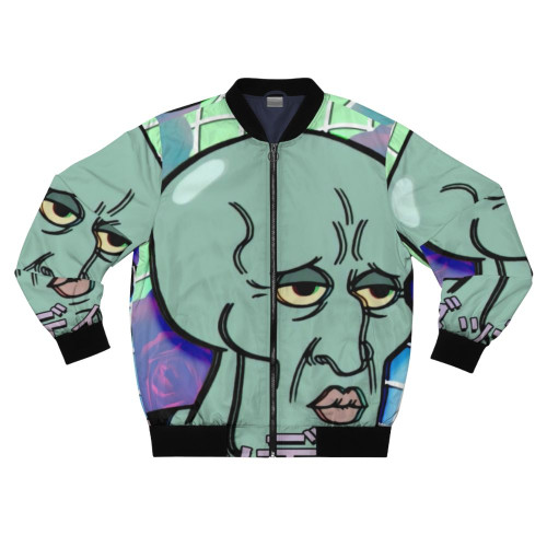 Handsome Squidward Vaporwave Aesthetic Bomber Jacket