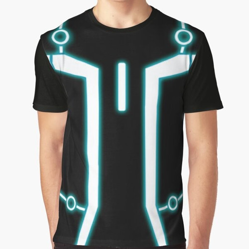 Nerdy "I Am Not A Program!" glowing sci-fi graphic t-shirt design