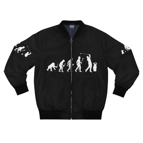 Funny evolution of golf bomber jacket with a golfer silhouette design