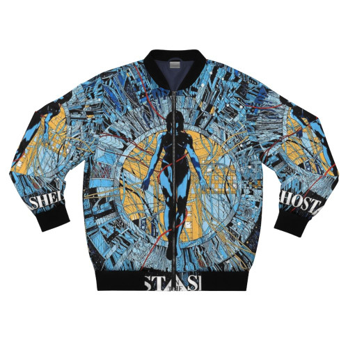 Ghost in the Shell inspired bomber jacket featuring Masamune Shirow's iconic anime and manga artwork