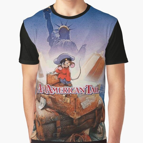 Fievel's American Tail Drew Struzan inspired graphic t-shirt design