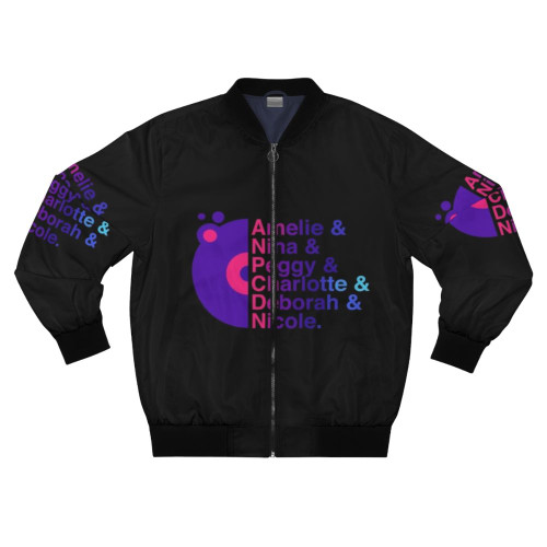 Techno Women DJs Bomber Jacket with Violet and Pink Design
