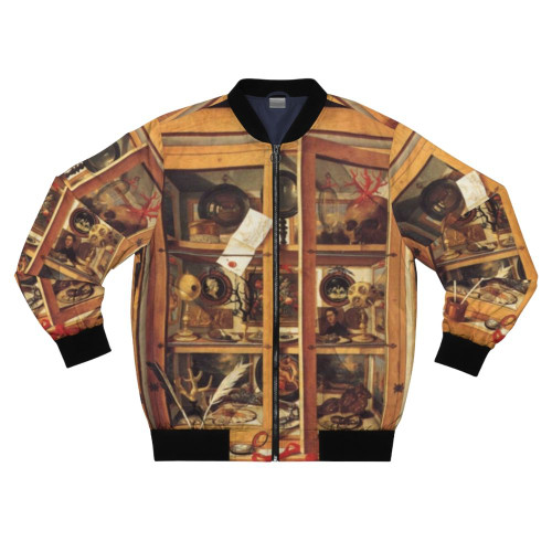 Cabinet of Curiosities bomber jacket featuring natural history and taxidermy-inspired design