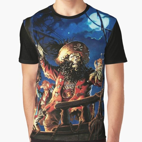 Monkey Island 2 LeChuck's Revenge retro-style graphic t-shirt with pixelated design