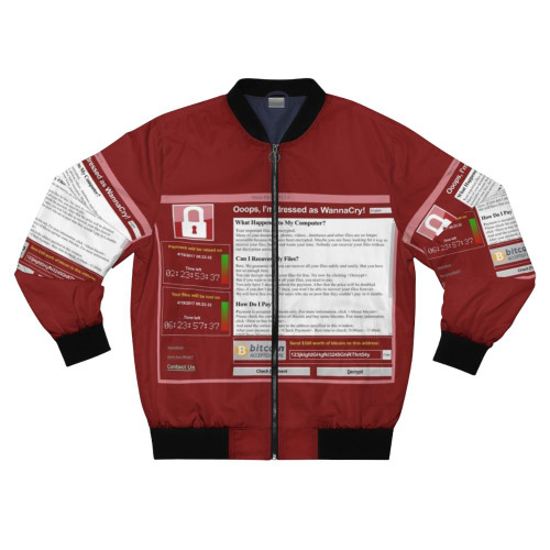 Cybersecurity-themed WannaCry ransomware fancy dress bomber jacket