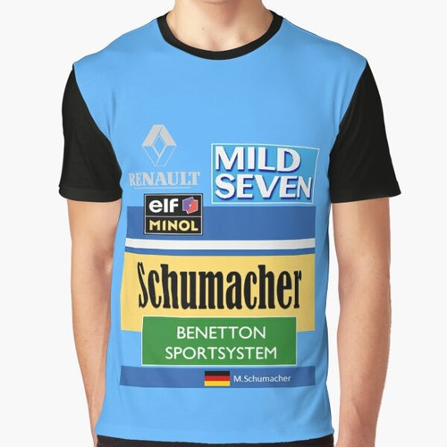 Michael Schumacher's 1995 Benetton race suit graphic t-shirt