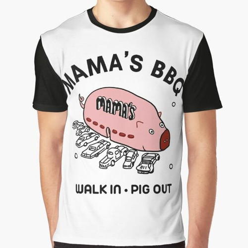 "Always Sunny in Philadelphia" Mamas BBQ "Walk In Pig Out" graphic t-shirt design