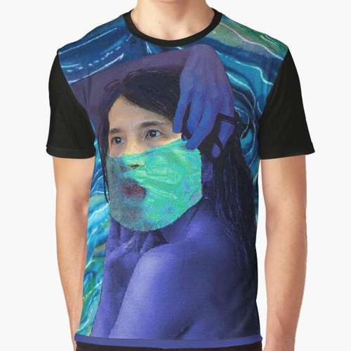Pandemic Blues Graphic T-Shirt featuring a design with the words "Pandemic Blues" and a medical/health-related graphic.