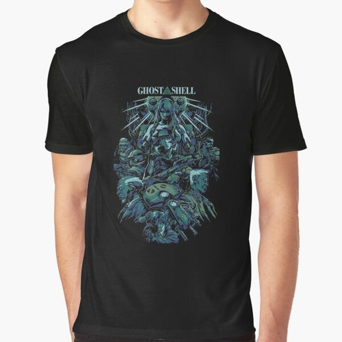 Ghost in the Shell anime graphic t-shirt featuring characters from the popular manga and anime series