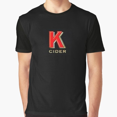 Humorous K Cider graphic t-shirt with drinks and alcohol design