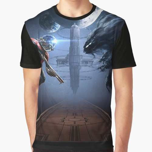 Prey (2017) video game graphic t-shirt featuring the game's logo and design