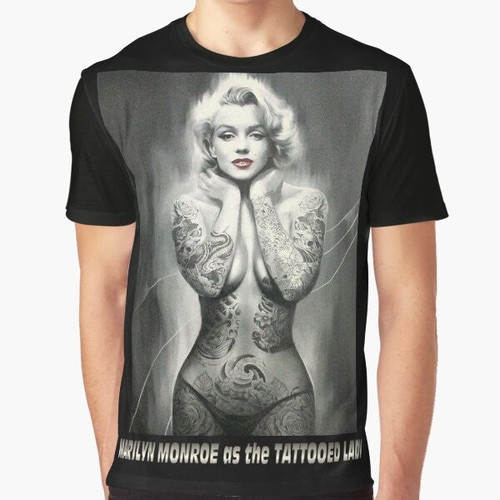 Marilyn Monroe as The Tattooed Lady Vintage Art Graphic T-Shirt