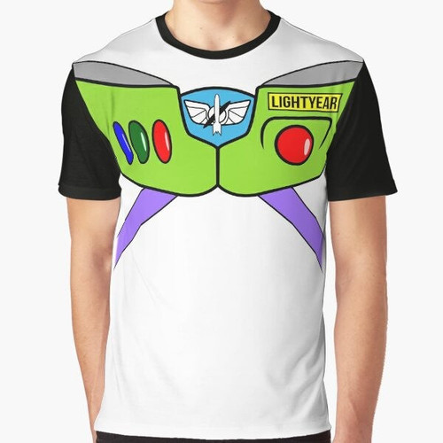 Buzz Lightyear from Toy Story Space Ranger graphic printed on a t-shirt
