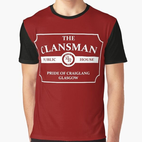 The Clansman Pub Graphic T-Shirt for Still Game Comedy Fans