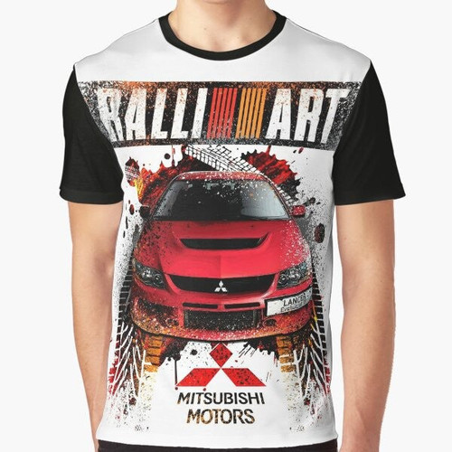 Mitsubishi Lancer Evo IX Ralliart graphic t-shirt with splatter design