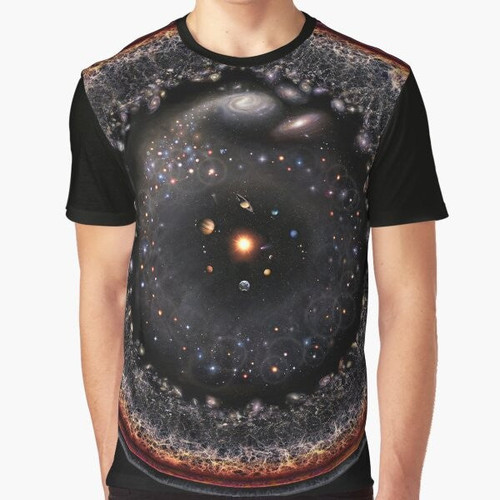 Cosmic universe logarithmic illustration graphic t-shirt
