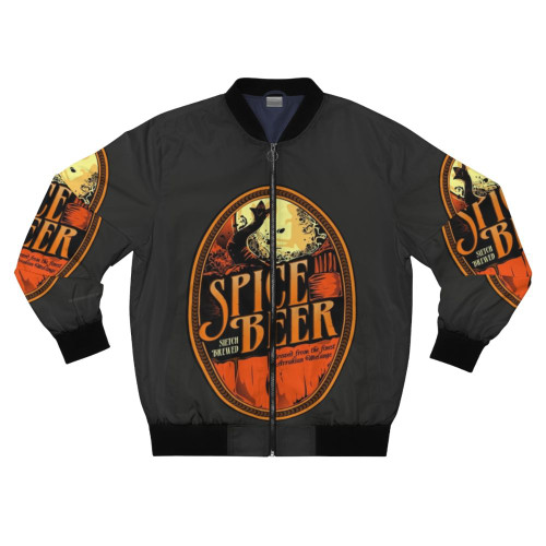 Spice beer-inspired bomber jacket featuring Dune-themed artwork and graphics.