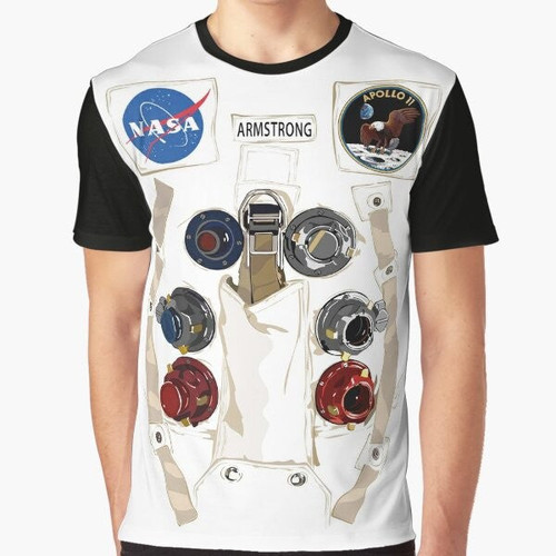 Neil Armstrong NASA Astronaut Spacesuit Graphic T-Shirt