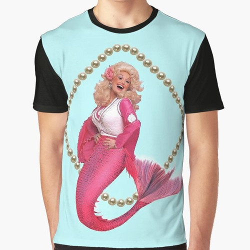 Mermaid-themed country music graphic t-shirt with text "love is like a mermaid"