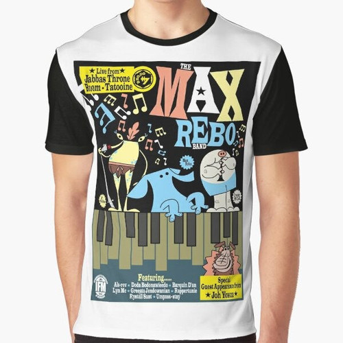 Max Rebo Band graphic design on a Star Wars t-shirt