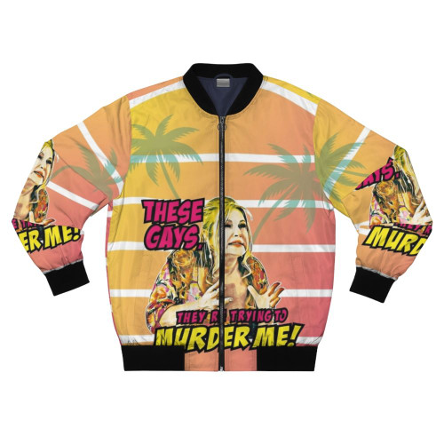 "The White Lotus" themed bomber jacket with pop art and parody design