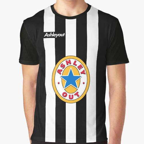 NUFC AshleyOut Graphic T-Shirt with Yellow Oval Design