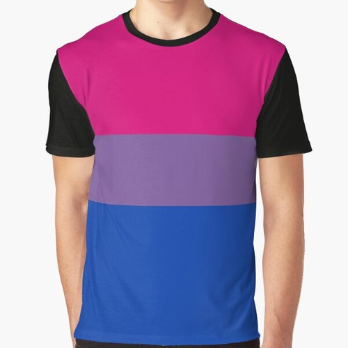 Bisexual Pride Flag Graphic Design on a T-Shirt for LGBTQ+ Supporters
