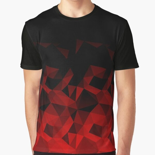 Abstract geometric polygonal pattern design on a t-shirt