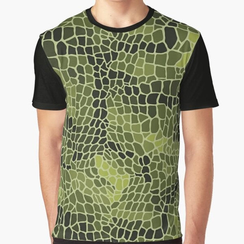 Alligator skin pattern graphic t-shirt