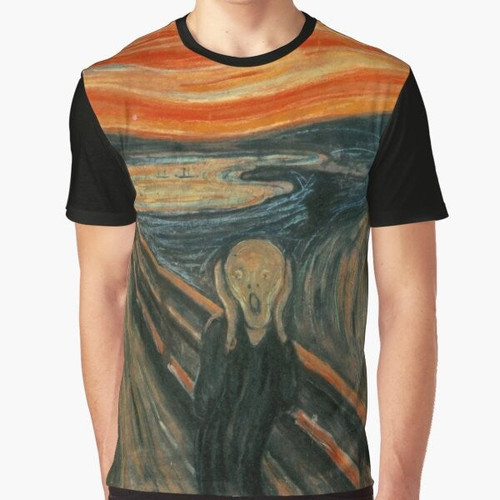 Graphic t-shirt featuring Edvard Munch's famous painting "The Scream"